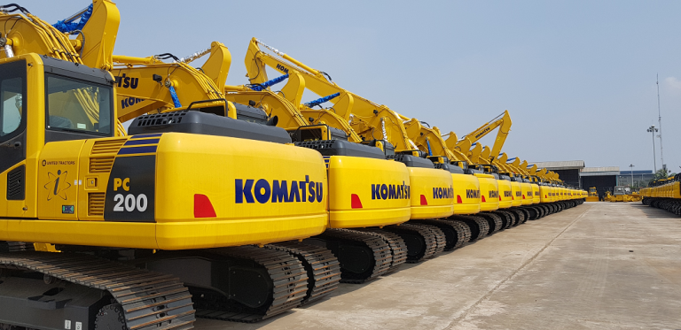 Heavy equipment working in a quarry during infrastructure construction