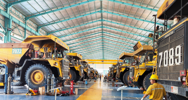 Autonomous quarry haulage truck operating in an aggregates quarry