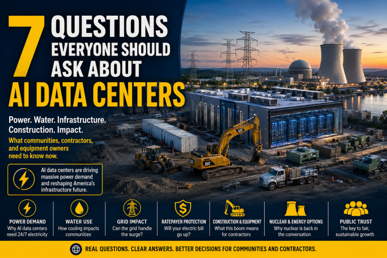 AI data centers power infrastructure and heavy equipment construction
