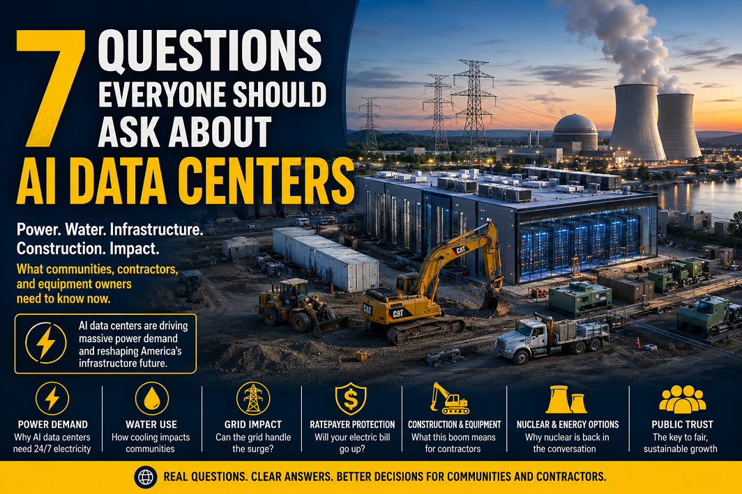 AI data centers power infrastructure and heavy equipment construction